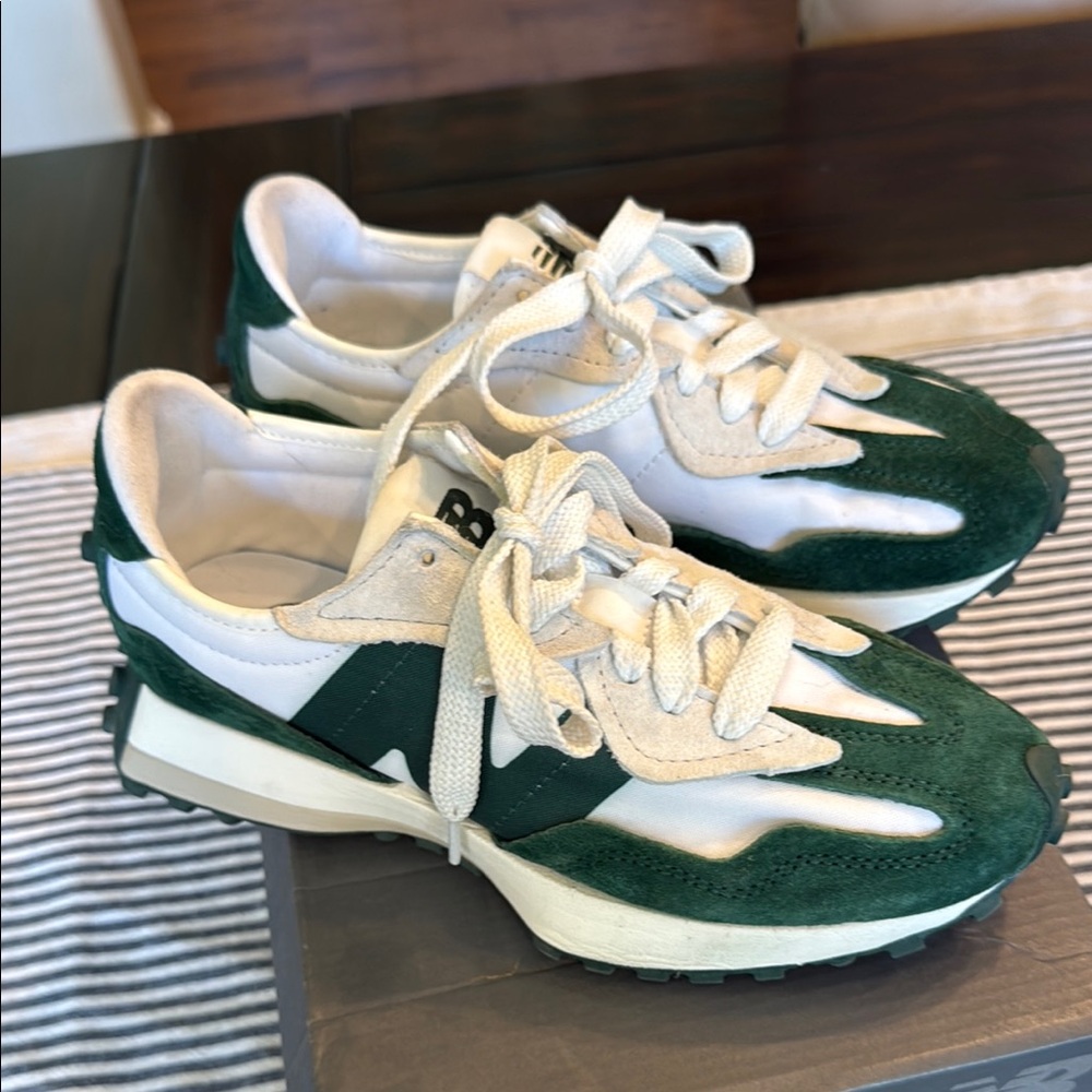 New Balance 327 Women’s Green and White Athletic Shoes
